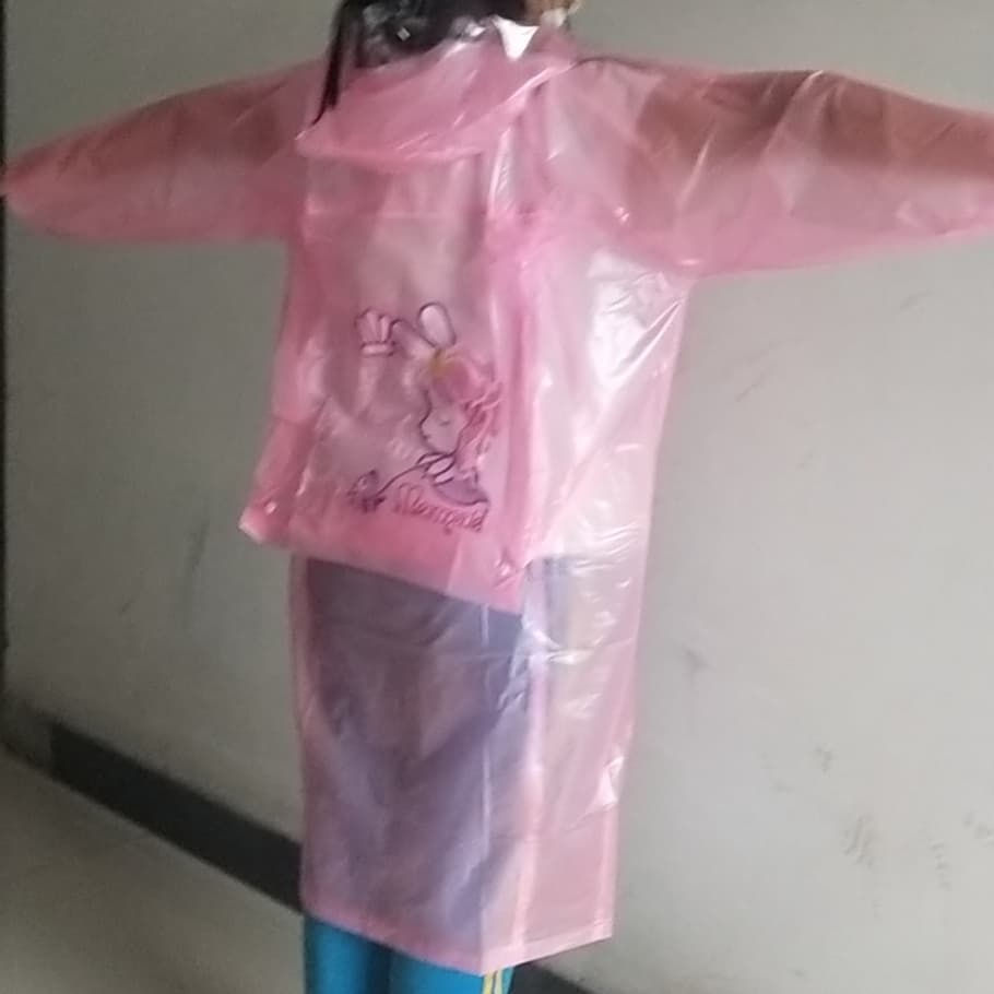 معطف واق من المطر PVC شفاف للفتاة ، معطف واق من المطر كارتون ، معطف واق من المطر للطالب