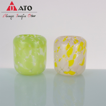 ATO stemless coloured dot Glass Candle Holder Cup