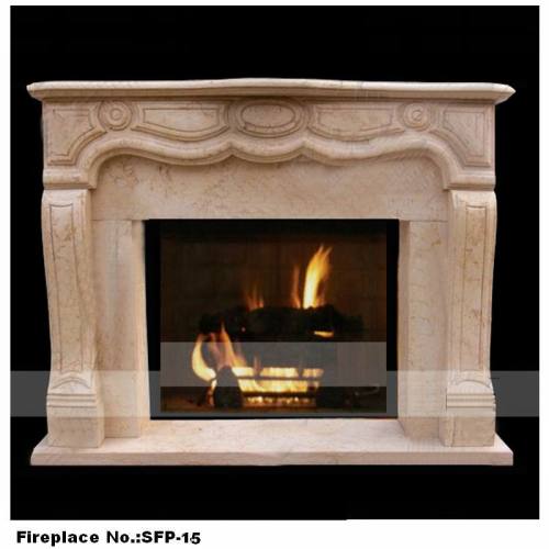 Hand Carved Stone Steamline Fireplace (YKSFP-15)