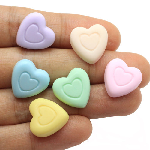 New Arrival Fancy Heart Shaped Resin Cabochon Flatback Beads Slime For Handmade Craft Decor Girls Hair Accessories