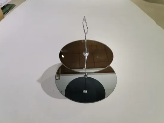 mirror design tempered glass cake tray