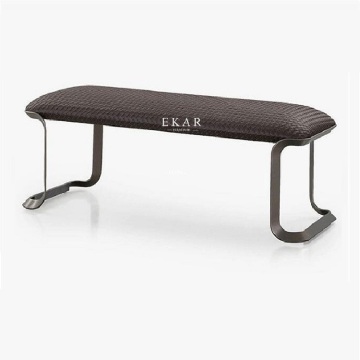 2021 New Metal Frame Fabric or Woven Leather Bed Bench Ottoman Stool