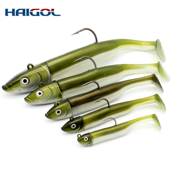 OEM Soft Lures with Jig Heads for Seabass - 6cm to 14.5cm: Shad Minnow & Paddle Tail Bait