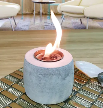 Amazon hot sale portable mini tabletop decoration cement fire pit fireplace with ethanol fuel