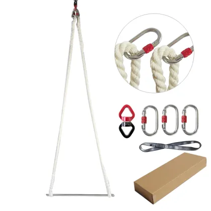 2023 New Design Aerial Yoga Kit: Stainless Steel Bar with Ropes and Carabiner