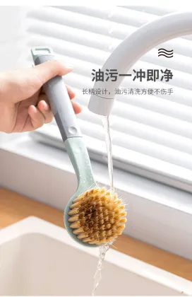 Long Handle Washing Up Brush Kitchen Scrub Brush