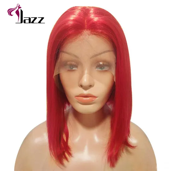 13x4 colored red bob lace frontal human hair wig,  ombre red bob 4x4 lace closure wig