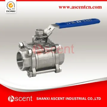 Stainless Steel Threaded type three piece Ball Valve with lock