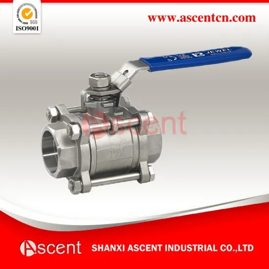 Stainless Steel Threaded type three piece Ball Valve with lock