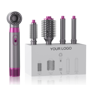 Titanium Professional 5-in-1 Electric Hair Dryer Brush Straightener