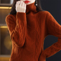 Diamond Twist Flower Turtleneck Pullover Woman