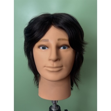 Cap de manechin masculin pentru frizerie păr negru