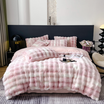 Ultra Soft Coral King Size Winter Bedding Set with Warm Weighted Comforter