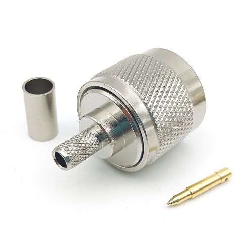 Straight Crimp Solder N Male Plug Coaxial Connector