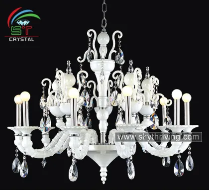 white murano glass crystal light chandelier lamp