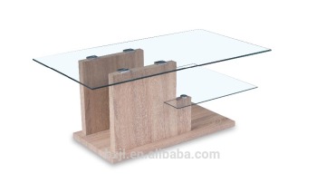 MDF leg tempered glass coffee Table tea table wood table XS-3290