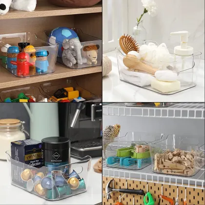 Versatile Clear Storage Boxes: Efficient Fridge, Pantry, and Home Organization Solutions