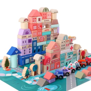 Wooden Building Blocks Set: Preschool Learning and Construction Toy for Toddlers