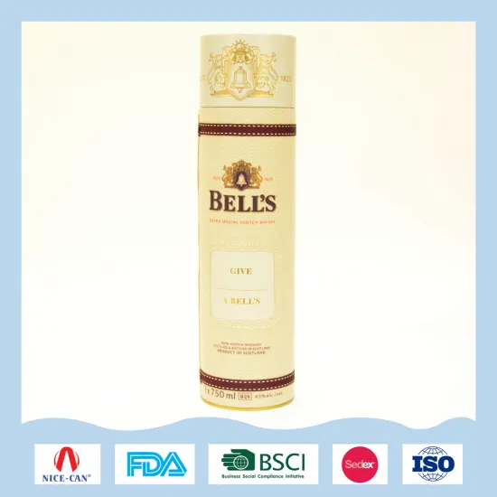 Round Metal Tin Can Wine Tin Can Long Metal Tins