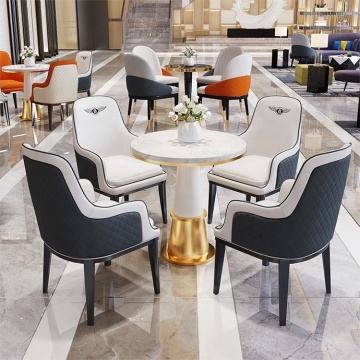 Modern Customized Leather Table and Chair Sets for Coffee Shops and Restaurants