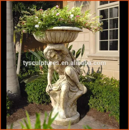 Handmade large stone flower pot
