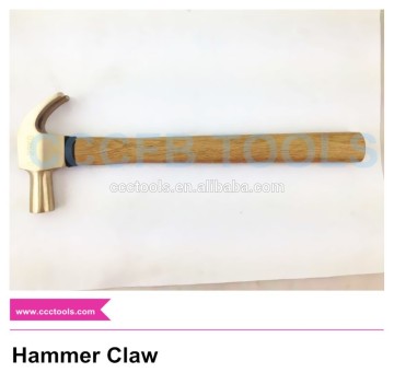 Nonsparking Aluminum Bronze high quality gold Cu alloy Hammer Claw,Wooden Handle Hammer Claw