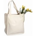 Simply White shopping canvas tote bag