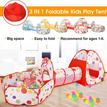 3 In 1 Play Tent Baby Toys Ball Pool for Children Kids Ocean Balls Pool Foldable Kids Play Tent Playpen Tunnel Play House
