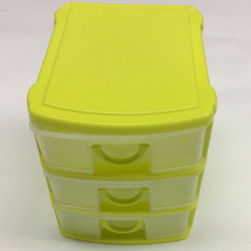 Plastic classified three-layer drawer storage box