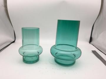 Flower Vase Cold cut rim Glass Craft Blown