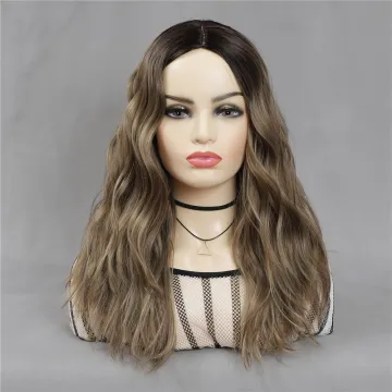 X-TRESS New Fashion 20 Inch Ombre Gray Synthetic Hair Wig High Temperature Fiber Middle Part Wigs Machine Made Natural Hair Wigs