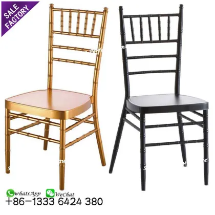 Golden Chrome Stacking Metal Tiffany Chairs for Weddings and Events