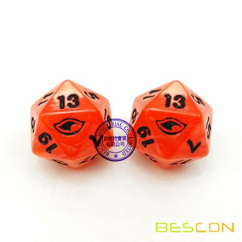 20 Sides Customized Logo Engraved Swirled Pearl Multi-Sides Dice