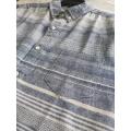 Men Casual Linen Cotton Yarn Dyed Sleeve Shirt