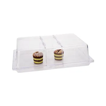 Clear Polycarbonate Rectangular Buffet Cover with Side Roll-up Tops