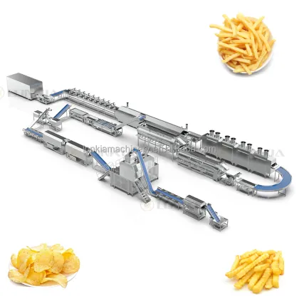 Continuous Industrial Potato Chips Drying, Air Cooling, Seasoning, and Vacuum Oil Filter Line for Doritos Snacks