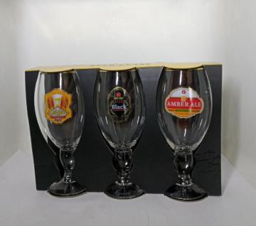 Custom logo gold rimmed tulip glass beer glasses