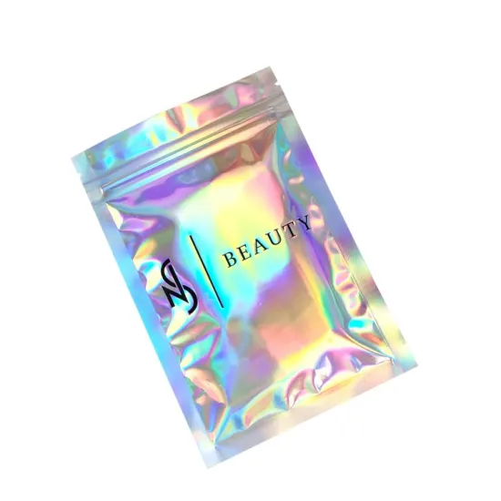 Low MOQ Custom Retail Cosmetic Packaging: Ziplock Mylar Bags & Hologram Gift Boxes for Food Storage