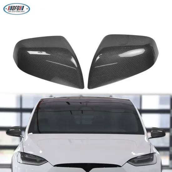 Real Dry Carbon Side Mirror Cover for Tesla Model X 2017+