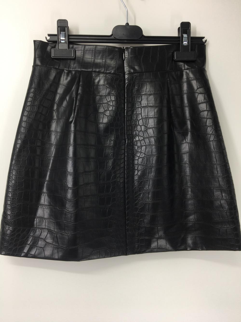 Black PU Leather Mini Skirt