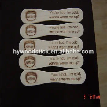 Summer Hot sale Customized Printed Birch Wooden Popsicle Spoon Ice Cream Spoons