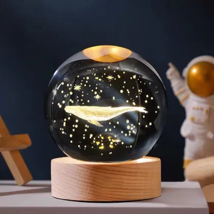 3D Art Crystal Ball Night Lamp