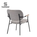 Classic Design Fabric Back Metal Leg Hotel Restaurant Upholstered Seat Dining Chair For Rest