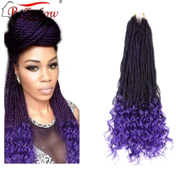 Hot Selling 18-inch 30-Stand Synthetic Braiding Hair Extensions with Wavy Ends and Curly Senegalese Twist