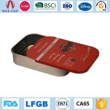 Rectangle food grade metal dry fruit container Empty dried fruit packing tin can box With sliding lid