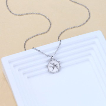  red agate necklace Card-shaped Bird Pattern Pendant Light Luxury Necklace Manufactory