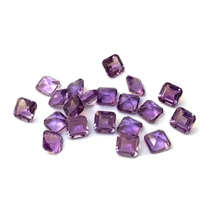 Natural Amethyst Square Small Octagonal Cut Amethyst