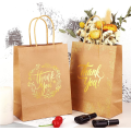 Paper Shopping Bag Thank You Gift Bags Kraft Paper with Handles Factory