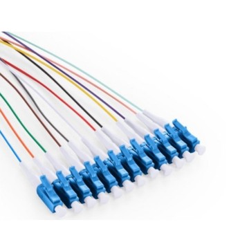 FTTH Einmodus -Glasfaserausrüstung - 12 Core LC UPC LZH/PVC Pigtail 900um 0,9 mm