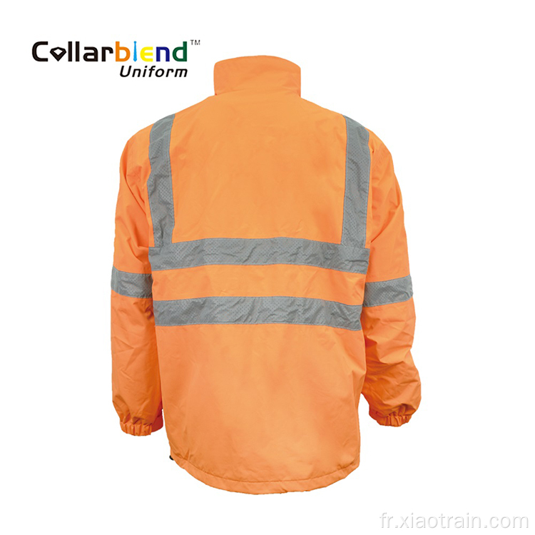 Manteau de sécurité d&#39;hiver orange haute visibilité